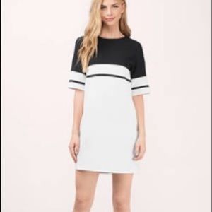 NWT Tobi Stripe Me Black & Ivory Shift Dress